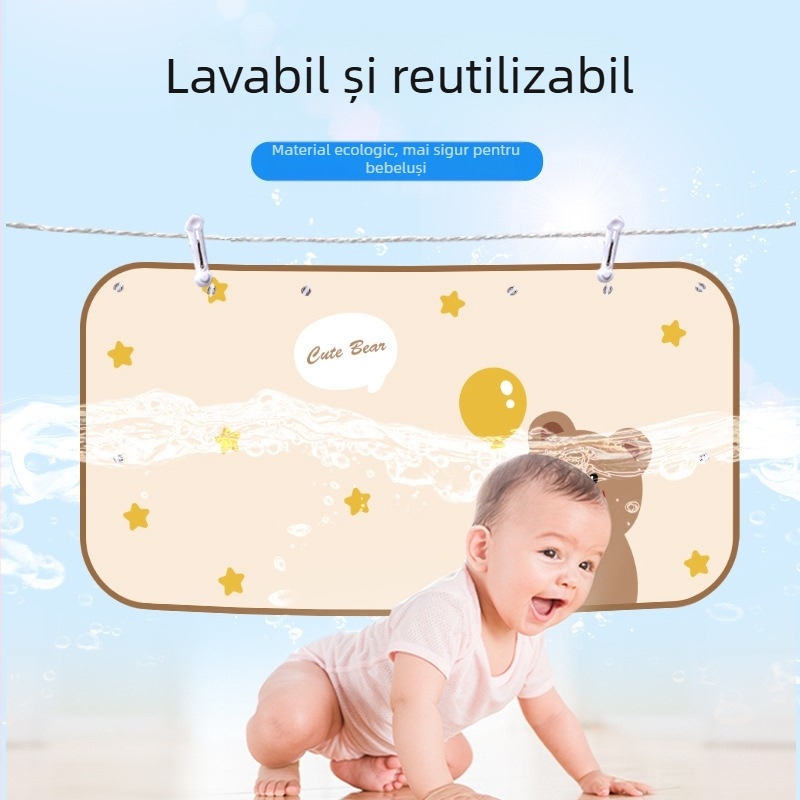 Umbră auto pentru geamul din spate cu ventuză – design animat pentru copii, protecție solară și izolație termică (Material: pânză de umbrire; Montaj: ventuză; Stil: desen animat; Model: personaje din desene animate; Părți aplicabile: geamul din spate)