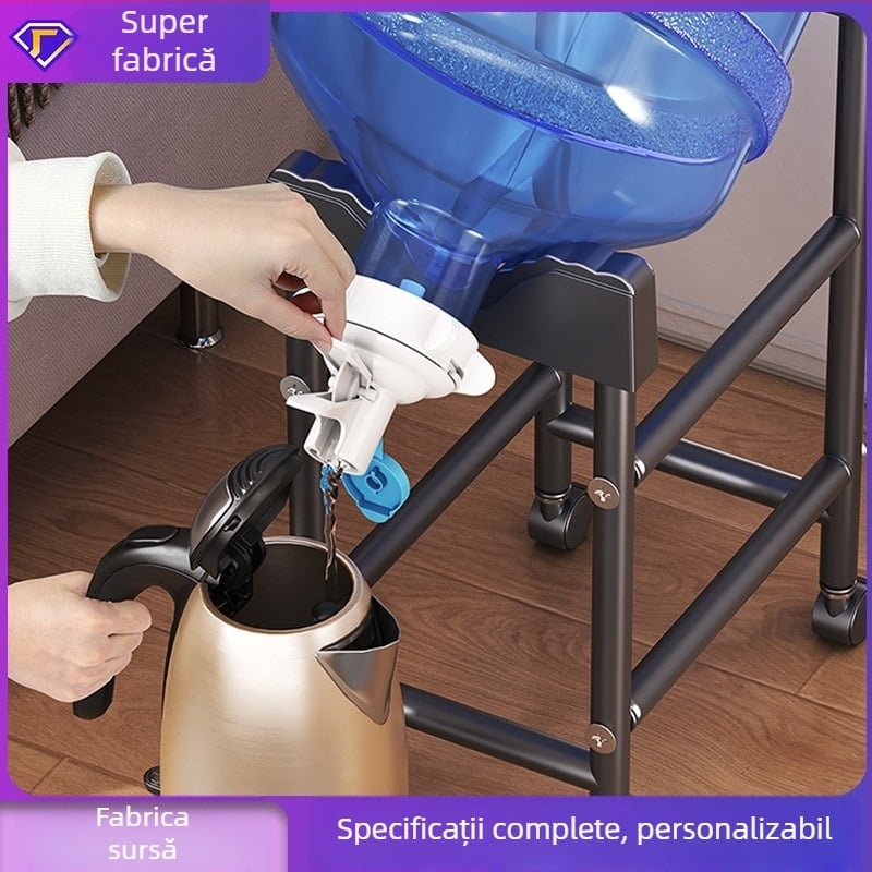 Suport pentru butoi mare de apă cu dispenser inversat, cadru creativ din oțel-carbon + ABS, podea, spații de depozitare: bucătărie, dormitor, living