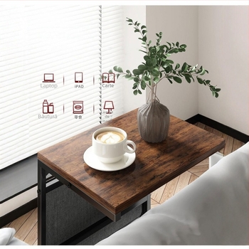 Masă de colț din metal, cu ramă metalică, blat din oțel inoxidabil, pliabilă și demontabilă