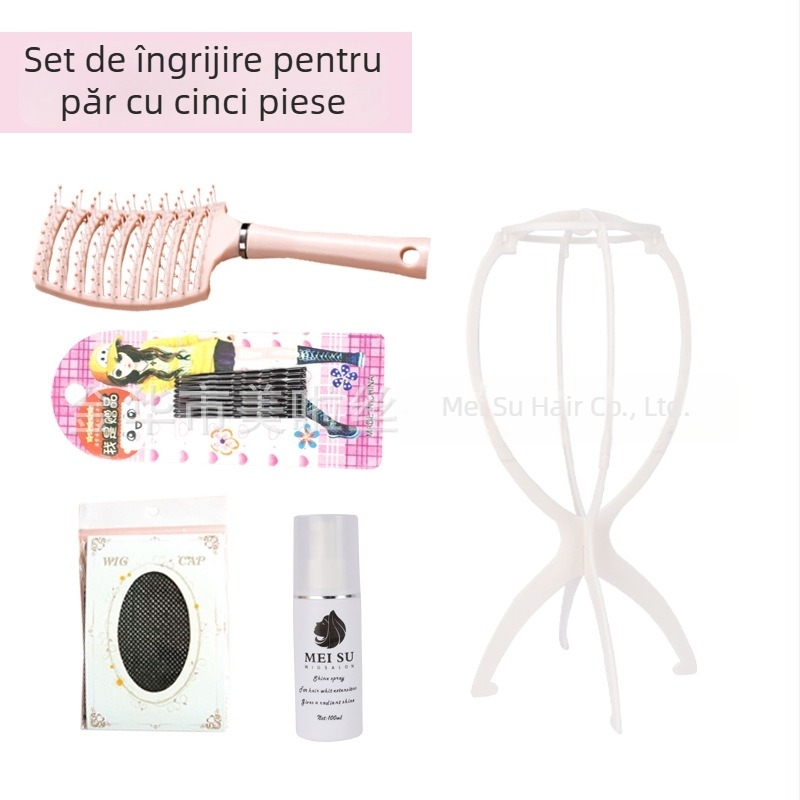 Perucă cu păr lung drept, despărțire la mijloc, acoperire completă a capului, aspect natural, fibre rezistente la căldură