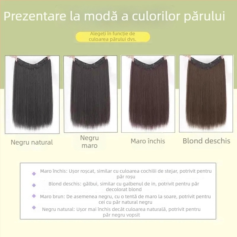 Patch de păr pentru femei, păr lung drept, fir de înaltă temperatură, model 800, vopsire fără căldură, mecanism