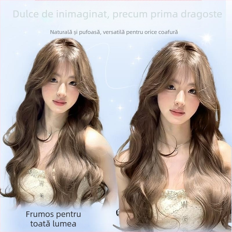 Perucă zilnică din fibre rezistente la temperatură, bucle lungi, potrivită pentru toate tonurile pielii