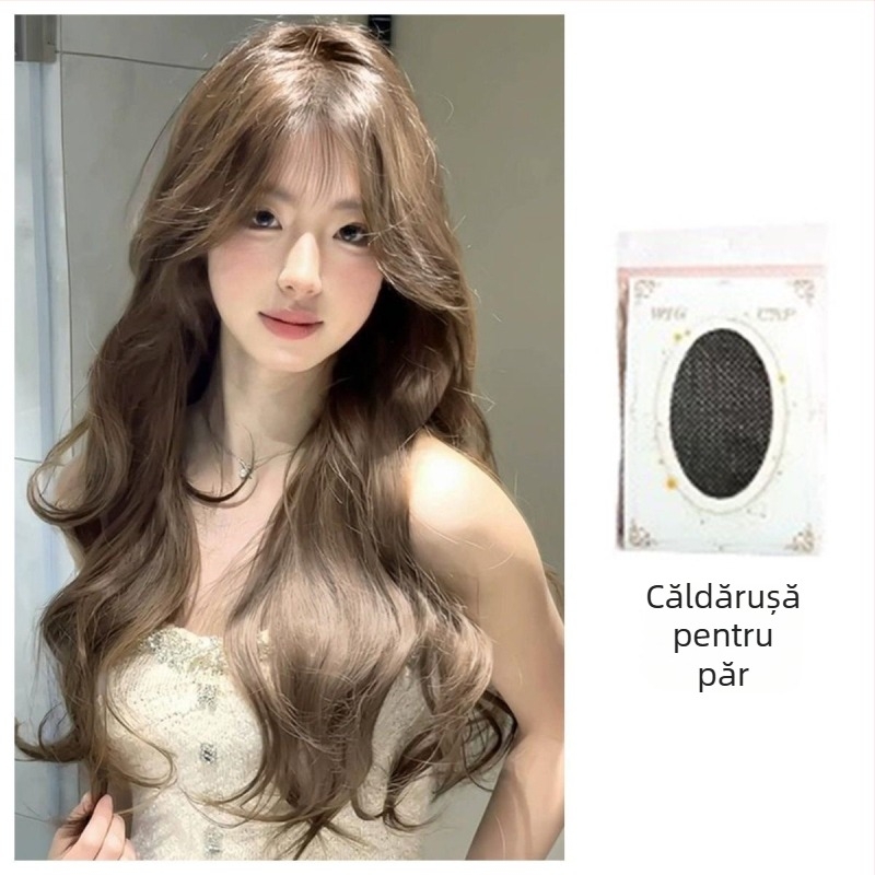 Perucă zilnică din fibre rezistente la temperatură, bucle lungi, potrivită pentru toate tonurile pielii