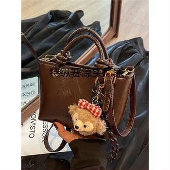 Geantă unisex crossbody bucket din piele sintetică, căptușeală PU, primăvara 2025, utilizare zilnică