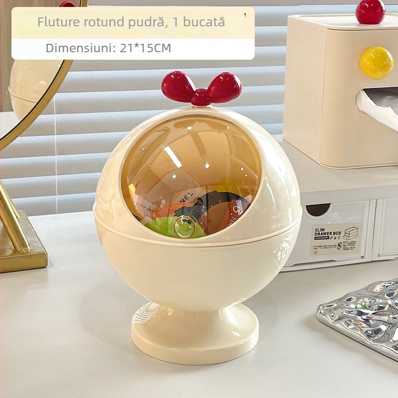Cutie de depozitare pentru bureți pudră de birou - rezistentă la praf, cu capac, din plastic, 6 L capacitate