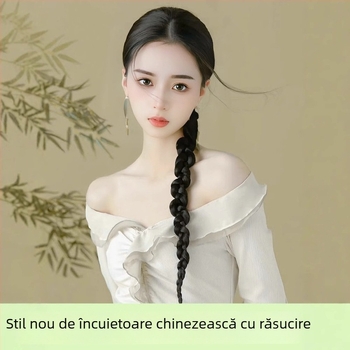 Perucă cu coadă Kenny wig, model General Purpose, păr din sârmă rezistentă la temperaturi înalte, stil coadă într-un buchet, potrivită pentru toate formele feței