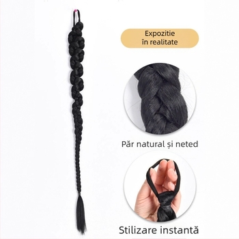 Perucă cu coadă Kenny wig, model General Purpose, păr din sârmă rezistentă la temperaturi înalte, stil coadă într-un buchet, potrivită pentru toate formele feței