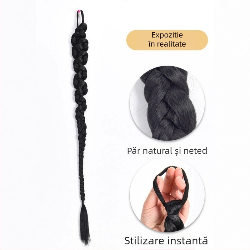 Perucă cu coadă Kenny wig, model General Purpose, păr din sârmă rezistentă la temperaturi înalte, stil coadă într-un buchet, potrivită pentru toate formele feței