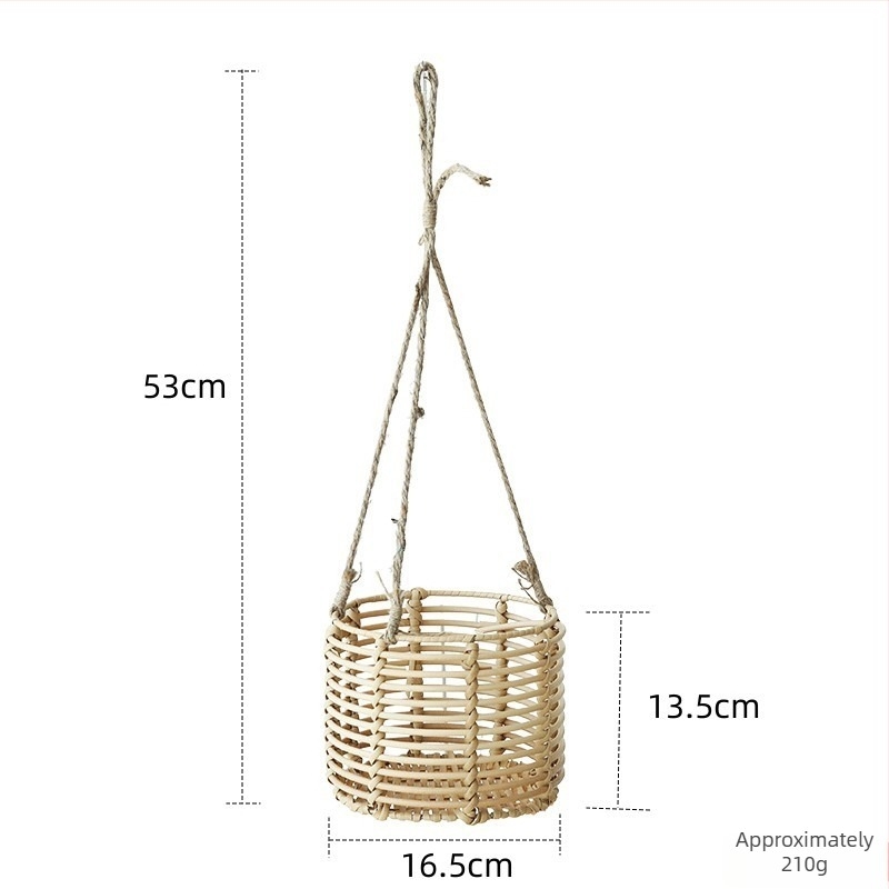 Caihua Home Coș suspendat pentru plante, împletit manual din ratan artificial, decor balcon