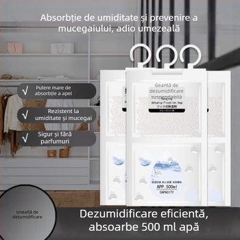 Sac atașabil de absorbție a umezelii pentru dulapuri și camere interioare – 80 g, fără miros, 100 buc./cutie