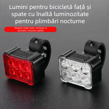 Lumini față și spate pentru biciclete de munte – plimbare nocturnă, avertisment, procesare personalizabilă; Brand: Altul; Nu este importat; Gata pentru etichetă privată