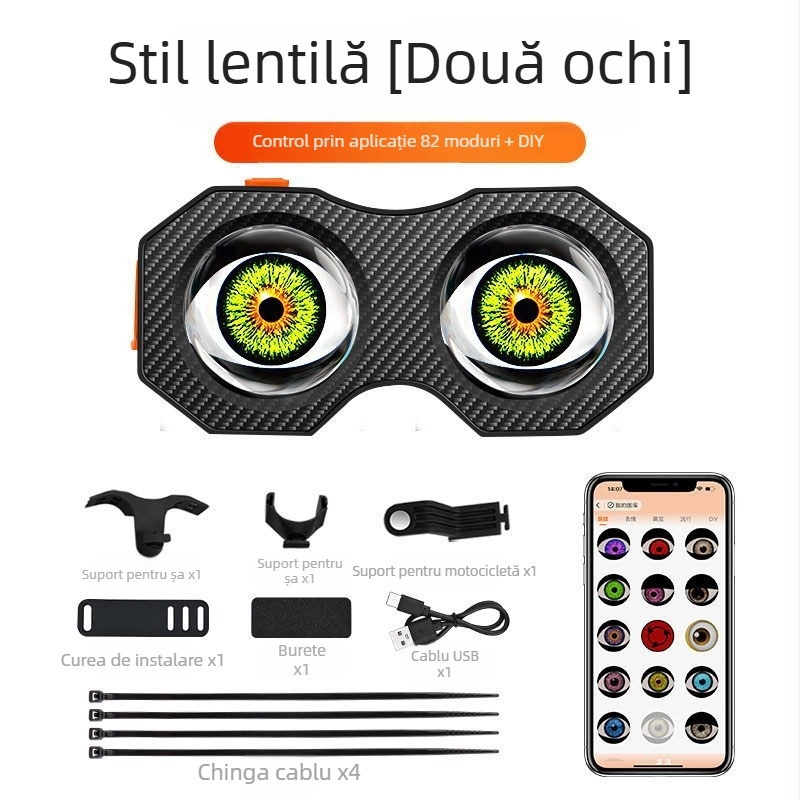 Lumină spate pentru bicicletă Devil Eye – reîncărcabilă, fără cabluri, LED dublu, corp ABS, 5V 2W