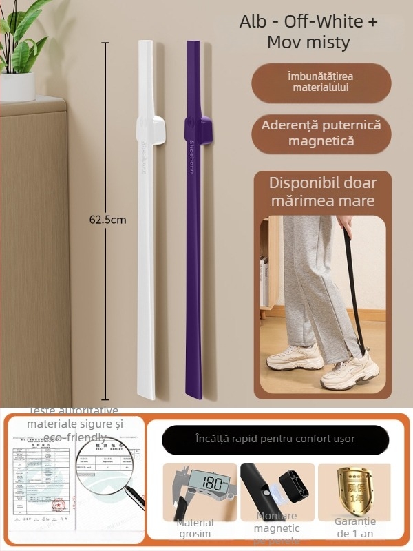 Dorn magnetic pentru încălțăminte cu mâner lung — accesoriu premium pentru uz casnic, destinat femeilor însărcinate și persoanelor în vârstă
