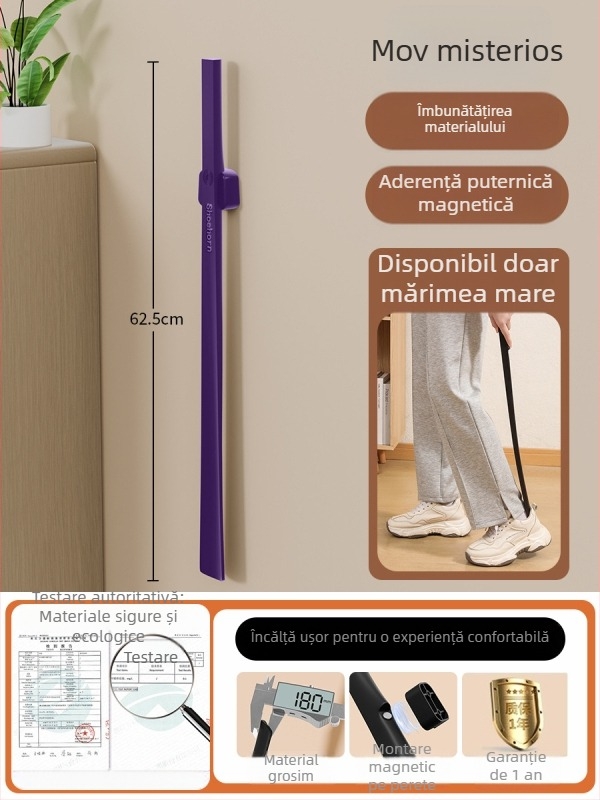 Dorn magnetic pentru încălțăminte cu mâner lung — accesoriu premium pentru uz casnic, destinat femeilor însărcinate și persoanelor în vârstă