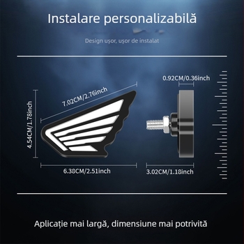 Lumină pentru motocicletă LED Wing Eagle Eye – sursă LED, 12V, impermeabil, carcasă ABS, model motor236