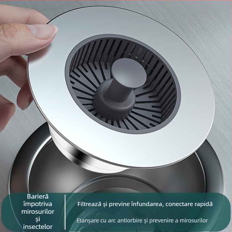 Filtru de drenaj pentru chiuveta cu pop-up - Dry, plastic, tip practic, 70 g, stil modern minimalist