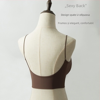 Bustier fără bretele din nailon, cupe groase turnate, acoperire completă, stil vestă respirabil