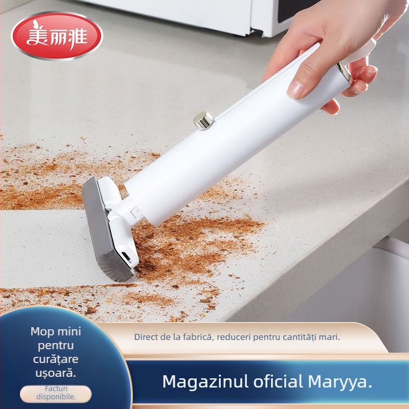 Mop din plastic cu fibre de bumbac, pliabil, 0,28 kg, pentru bucătărie și baie