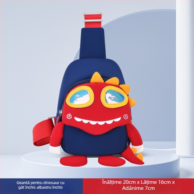 Rucsac pentru copii VABC, unisex pentru băieți și fete, din nylon ușor, respirabil, reduce povara, model cu dinozaur, bretele curbate (căptușeală: poliester; utilizare: antrenamente în afara campusului; stil: drăguț)