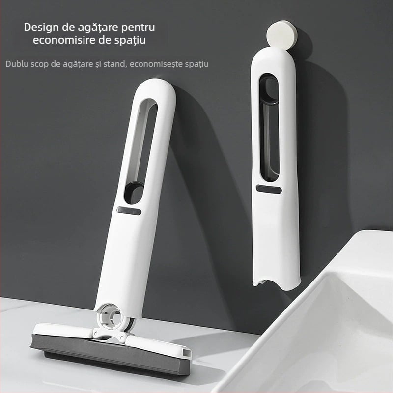 Mop mini pentru birou, pliabil, microfibră, lungime telescopică 295, mâner din plastic, încărcare 3 kg, uscarea 70–80%