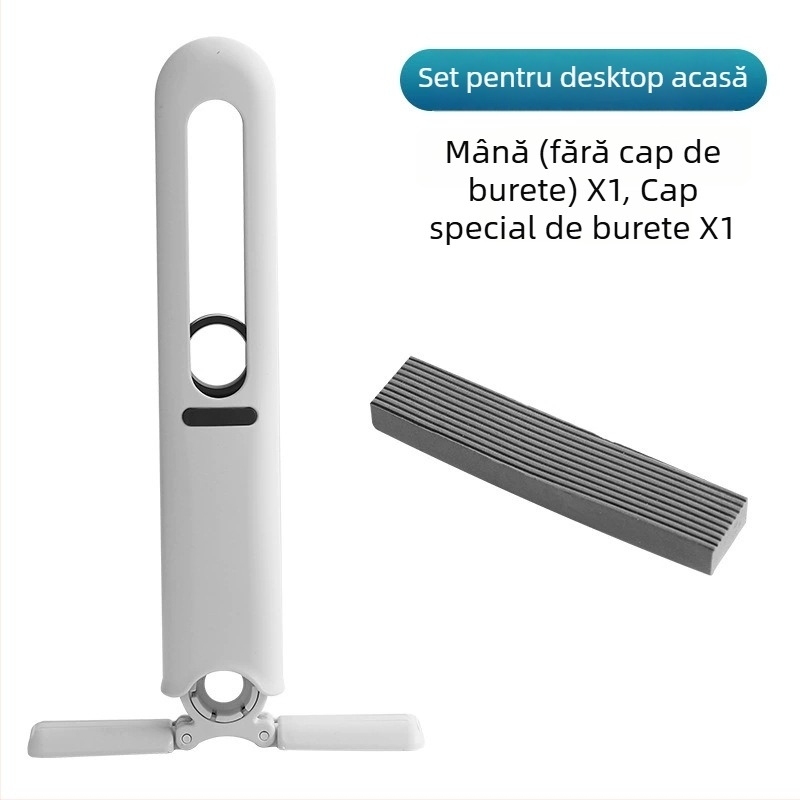 Mop mini pentru birou, pliabil, microfibră, lungime telescopică 295, mâner din plastic, încărcare 3 kg, uscarea 70–80%