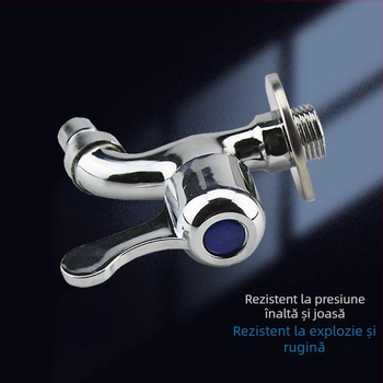 Robinet pentru mașina de spălat, corp din aliaj, montaj în perete, deschidere cu cheie, cartuș ceramic cu valvă, diametrul intrare/ieșire 15 mm