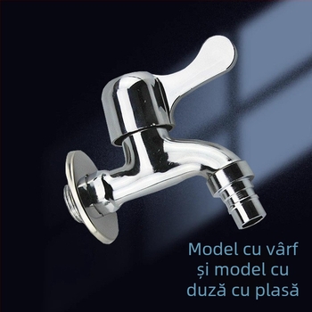 Robinet pentru mașina de spălat, corp din aliaj, montaj în perete, deschidere cu cheie, cartuș ceramic cu valvă, diametrul intrare/ieșire 15 mm