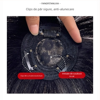 Perucă masculin scurtă, aspect natural, cu piesă de păr pe creștet pentru volum, construcție mecanică, fibră sintetică rezistentă la căldură, modele BF374 BF375 BF376