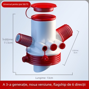 Distribuitor de drenaj pentru bucătărie, trei brațe, ABS, formă în P, tip ridicare, conector multifuncțional pentru chiuvetă, mașină de spălat vase și purificator – Yayier bathroom