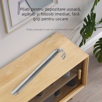 Bară de haine telescopică din oțel inoxidabil pentru garderobă, pliabilă, pentru dormitor, stil modern minimalist