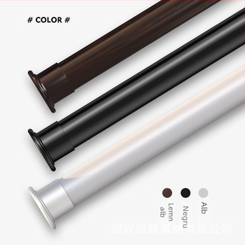 Bară telescopică groasă – montaj fără găuri, pentru haine, duș și perdea, design modern minimalist, oțel cu carbon înalt