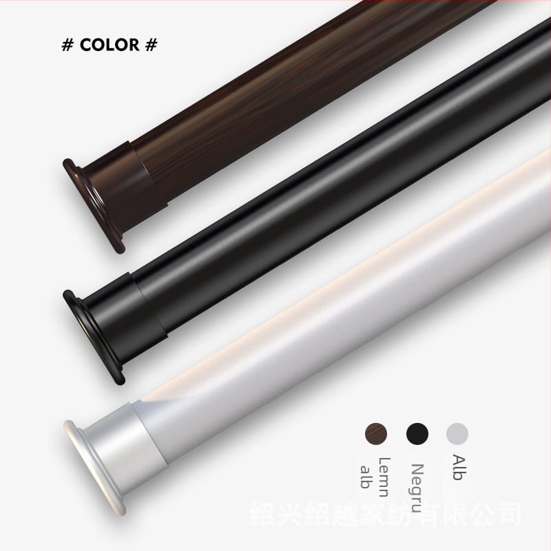 Bară telescopică groasă – montaj fără găuri, pentru haine, duș și perdea, design modern minimalist, oțel cu carbon înalt