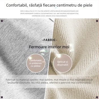 Pantaloni sport pentru femei din bumbac, croială lejeră, talie medie, subțiri, micro-elastici, conținut 95%+ bumbac