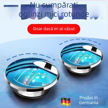Mairich Oglindă retrovizoare pentru mașină — oglindă auxiliar rotundă pentru unghiuri moarte, ultra-transparentă, panoramă 360°, tip cu ventuză