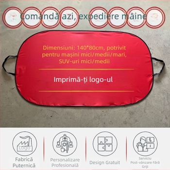 Umbră de soare pentru mașină cu prindere clip-on, potrivire universală, culoare solidă, material cu bandă argintie, greutate 150 g