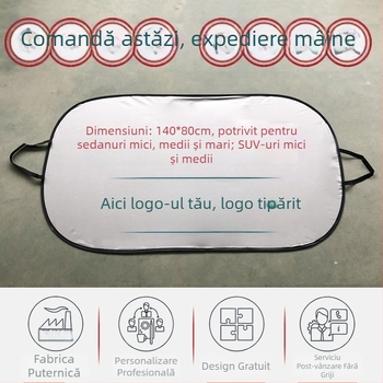 Umbră de soare pentru mașină cu prindere clip-on, potrivire universală, culoare solidă, material cu bandă argintie, greutate 150 g