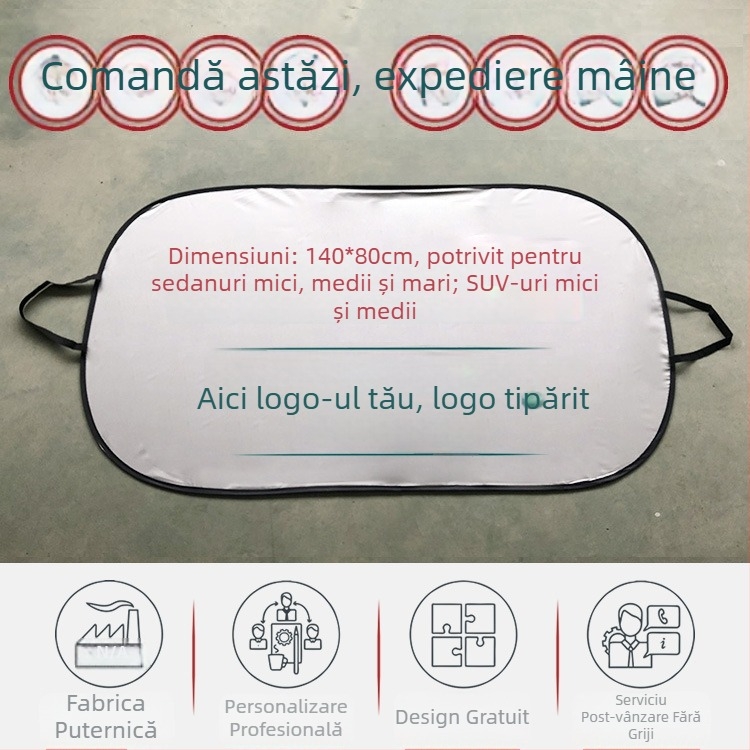 Umbră de soare pentru mașină cu prindere clip-on, potrivire universală, culoare solidă, material cu bandă argintie, greutate 150 g
