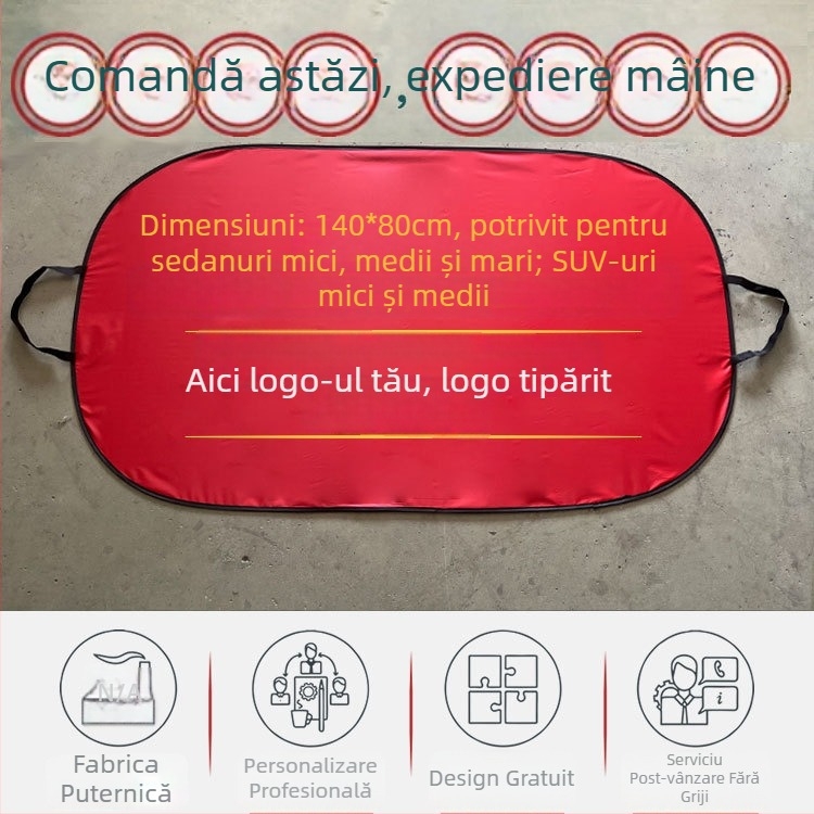Umbră de soare pentru mașină cu prindere clip-on, potrivire universală, culoare solidă, material cu bandă argintie, greutate 150 g