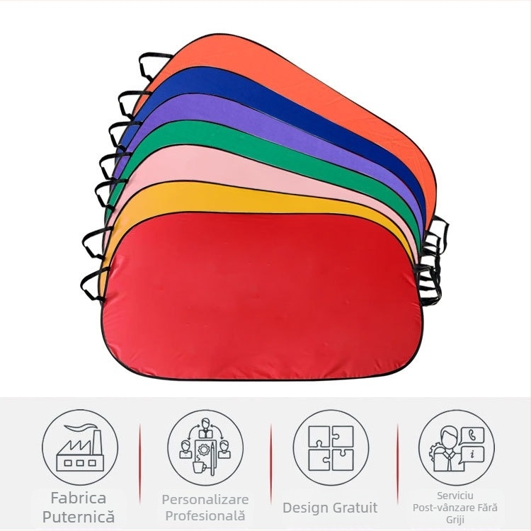 Umbră de soare pentru mașină cu prindere clip-on, potrivire universală, culoare solidă, material cu bandă argintie, greutate 150 g