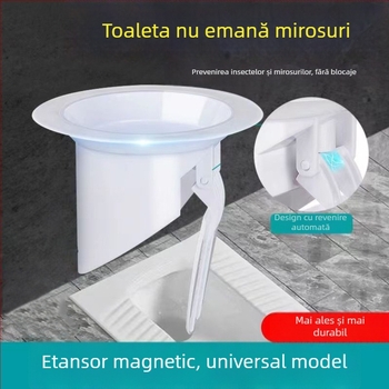 Dispozitiv de deodorare pentru toaletă din plastic, blocare a mirosurilor, fără rezervor de apă, fără barieră de apă, fără trap, metodă de prelucrare 1