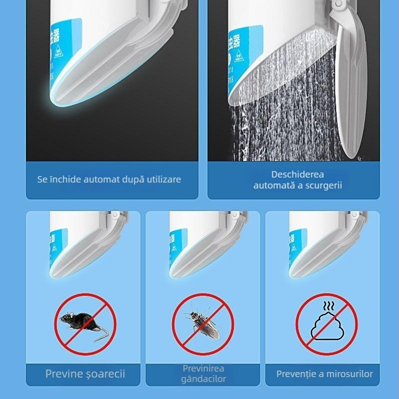 Dispozitiv de deodorare pentru toaletă din plastic, blocare a mirosurilor, fără rezervor de apă, fără barieră de apă, fără trap, metodă de prelucrare 1