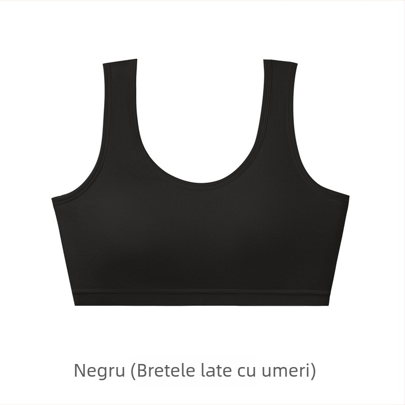Sutien fără fir pentru adolescente, cupă completă, cupe modelate ultra-subțiri din burete, material viscose, bretele fixe, respirabil și confortabil