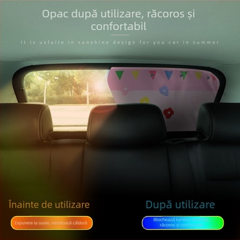 Parasolar auto cu ventuze pentru geamul din spate, țesătură opacă groasă, potrivire universală