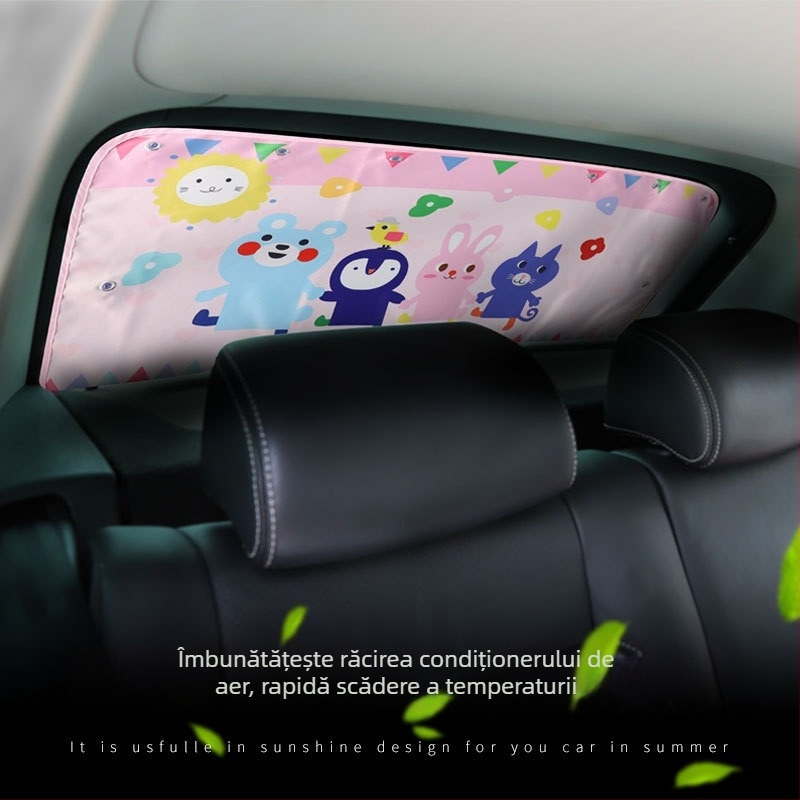 Parasolar auto cu ventuze pentru geamul din spate, țesătură opacă groasă, potrivire universală