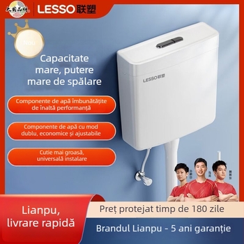 Rezervor de spălare Lesso pentru toaletă – universal, montaj pe perete, 4–7 L, control manual, PP