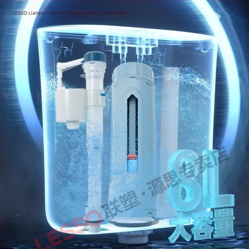 Rezervor de spălare Lesso pentru toaletă – universal, montaj pe perete, 4–7 L, control manual, PP