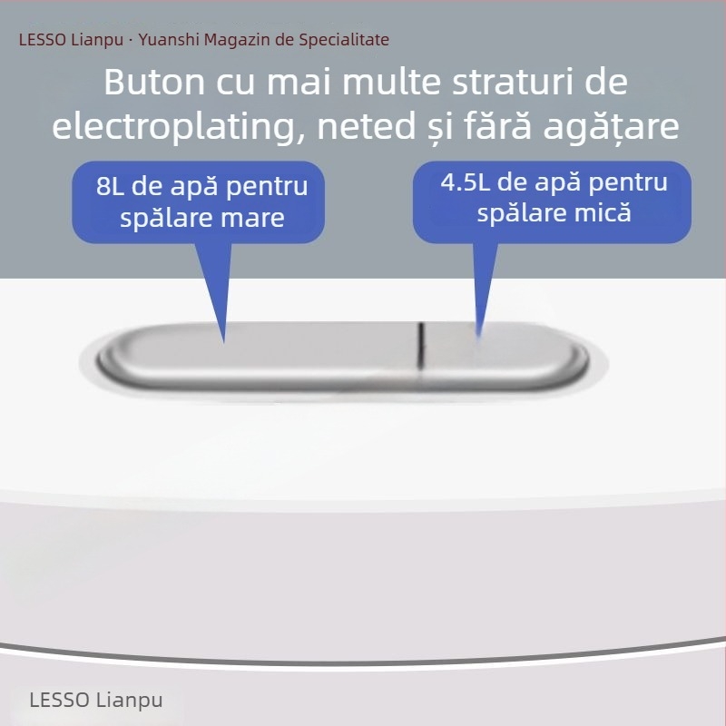 Rezervor de spălare Lesso pentru toaletă – universal, montaj pe perete, 4–7 L, control manual, PP