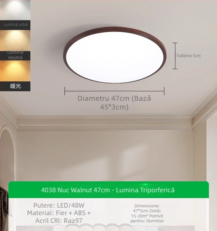 Lampa de plafon, stil modern minimalist, LED, 220V, acoperire 15–30 m²