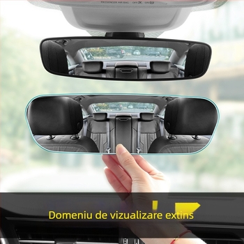 Oglindă interioară de recul pentru automobil cu suprafață curbată, sticlă HD anti-reflexie, ramă ultra-îngustă, unghiuri reglabile
