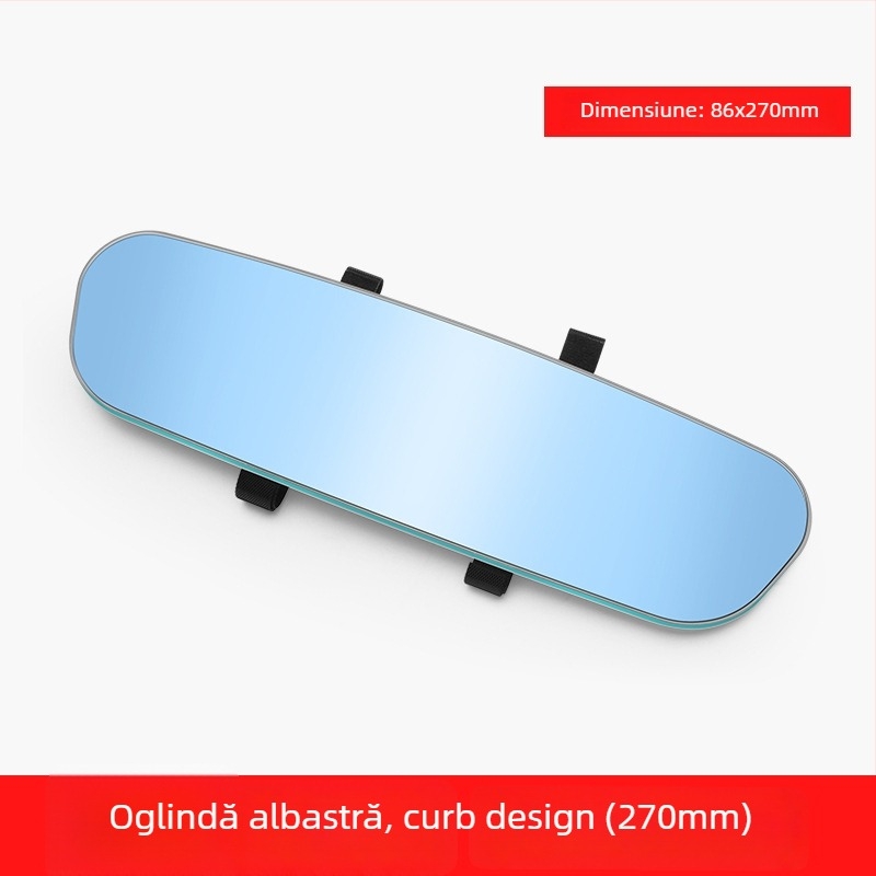 Oglindă interioară de recul pentru automobil cu suprafață curbată, sticlă HD anti-reflexie, ramă ultra-îngustă, unghiuri reglabile